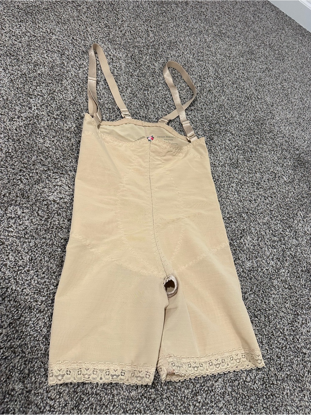Beige Shaping Romper with Adjustable Straps